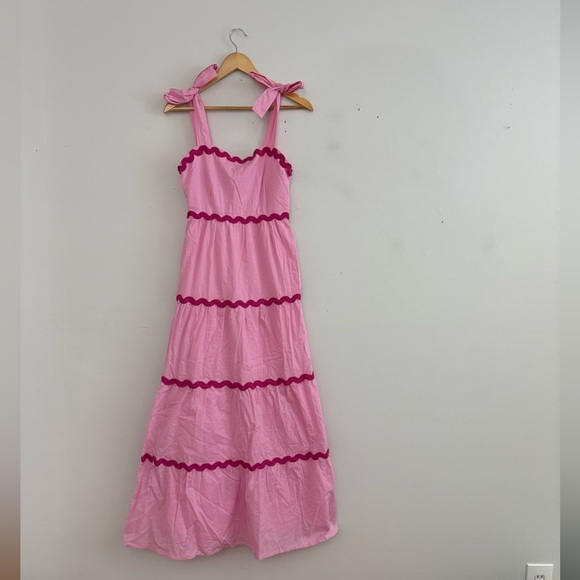 Beach Riot Pink and Magenta Tiered Maxi Dress NWOT 100% Cotton - Picture 4 of 7